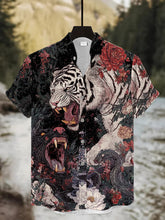 Chemise à manches courtes Vintage Art Tiger Homme